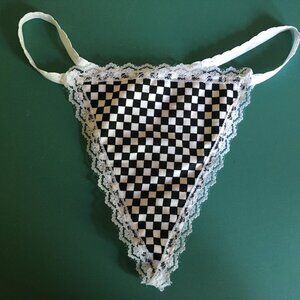 Womens CHECKERED FLAG Nascar Car Racing Gstring Thong Sexy Lingerie Underwear